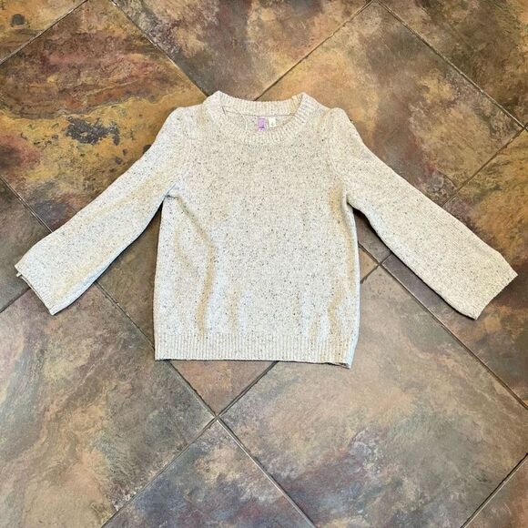 NWT Francesca’s Alya Heather Oat Crew Neck Sweater Button Sleeves Small - Picture 5 of 11